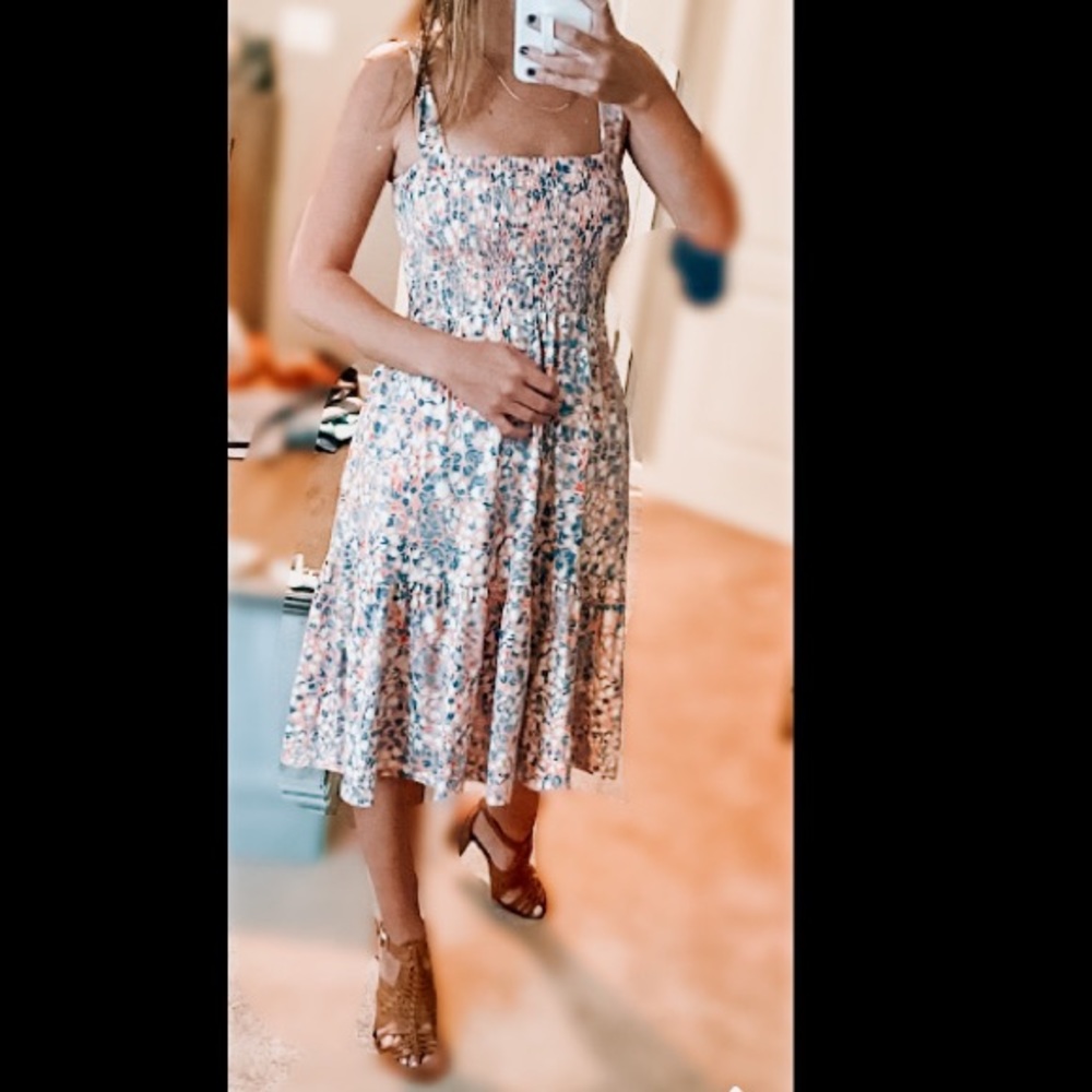 Loft Smocked Tiered Dress